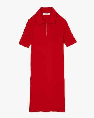 Vestido polo feminino Lacoste em malha