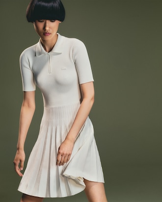 Vestido Polo con Cuello Plisado