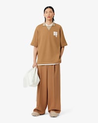 Calças de Lã Largas e Ajustadas Da Coleção Runway