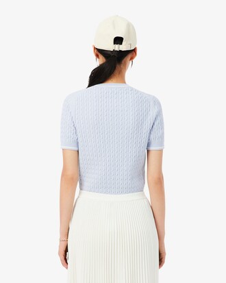 Short Sleeved Cable Knit Sweater