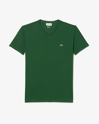 Camiseta de Algod&atilde;o Pima Leve com Gola V