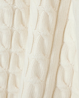 Su&eacute;ter de Gola Polo em Malha de L&atilde; com Padr&atilde;o Tran&ccedil;ado