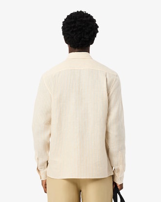 Camisa de Lino Rayada Fit Regular