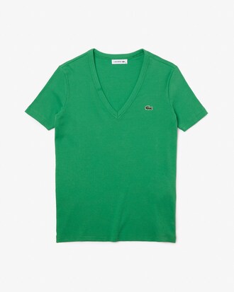 Camiseta feminina em algod&atilde;o macio com decote em V