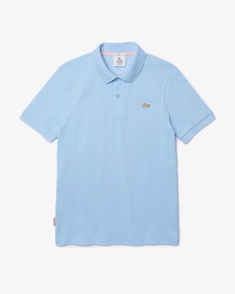 Polo unissex Lacoste L!VE Relaxed Fit em piqu&eacute; de algod&atilde;o com stretch