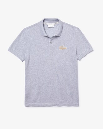 Polo masculina Regular Fit em piqu&eacute; de algod&atilde;o com emblema de crocodilo