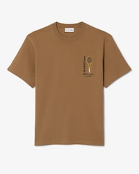 Camiseta de Jersey de Algod&atilde;o com Detalhe Bordado e Estampa