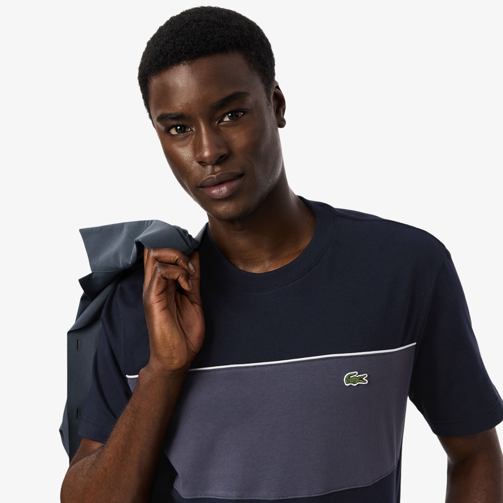 Camiseta de Algodão Colour-Block - Camisetas Masculinas