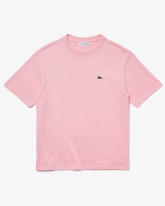 Camiseta feminina loose fit em algod&atilde;o com decote careca