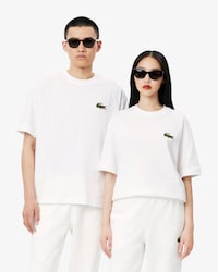 Camiseta de Algod&atilde;o Pesado com emblema e Caimento Solto