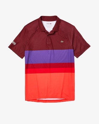 Polo masculina Lacoste SPORT x Novak Djokovic Regular Fit em tecido respir&aacute;vel com stretch