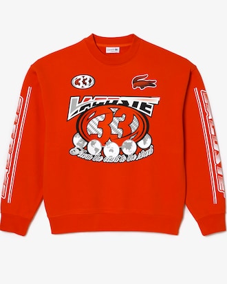 Moletom masculino Lacoste em fleece de algod&atilde;o com modelagem solta