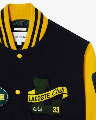 Jaqueta bicolor unissex Lacoste em lã