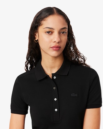 Vestido Polo Slim Fit em Mini Piqu&eacute; Stretch