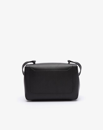 Bolsa de m&atilde;o feminina Amelia em couro com fecho de metal gravado