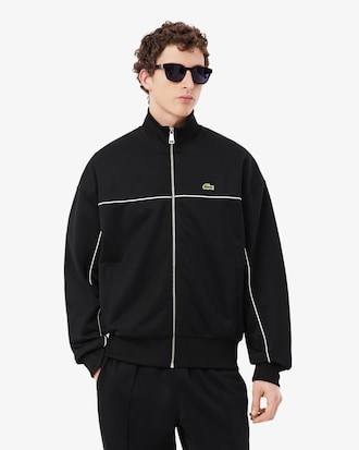 Moletom com Z&iacute;per e Detalhes Contrastantes