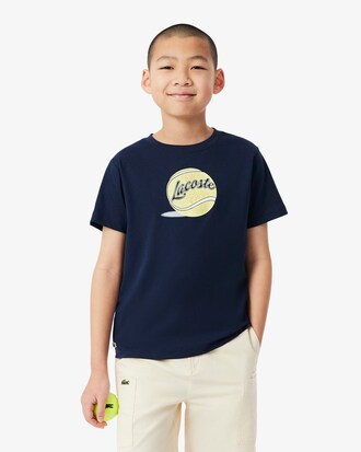 Camiseta de Algod&atilde;o com Estampa de T&ecirc;nis