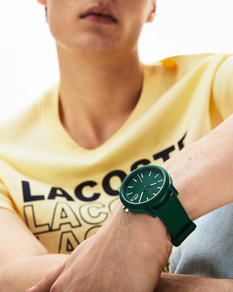 Rel&oacute;gio masculino Lacoste 12.12 com pulseira verde de silicone
