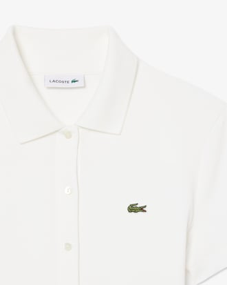 Vestido Polo Plissado em Piqu&eacute; Stretch