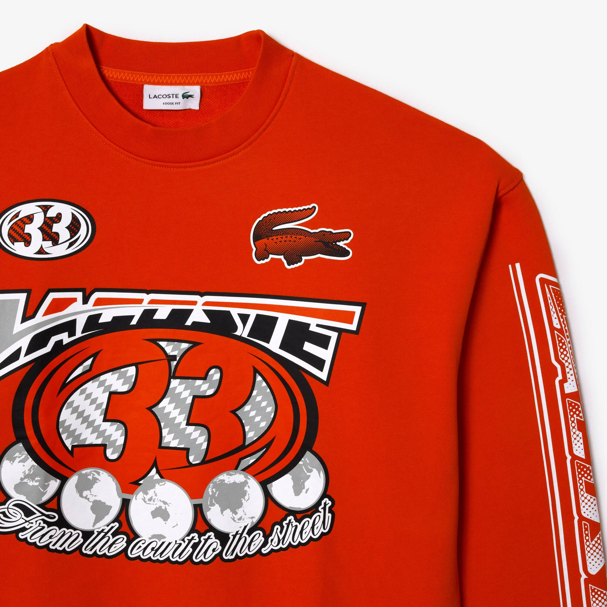 Moletom masculino Lacoste em fleece de algodão com modelagem solta