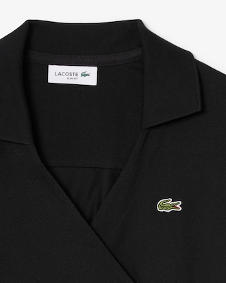 Polo cruzado de minipiqu&eacute; el&aacute;stico