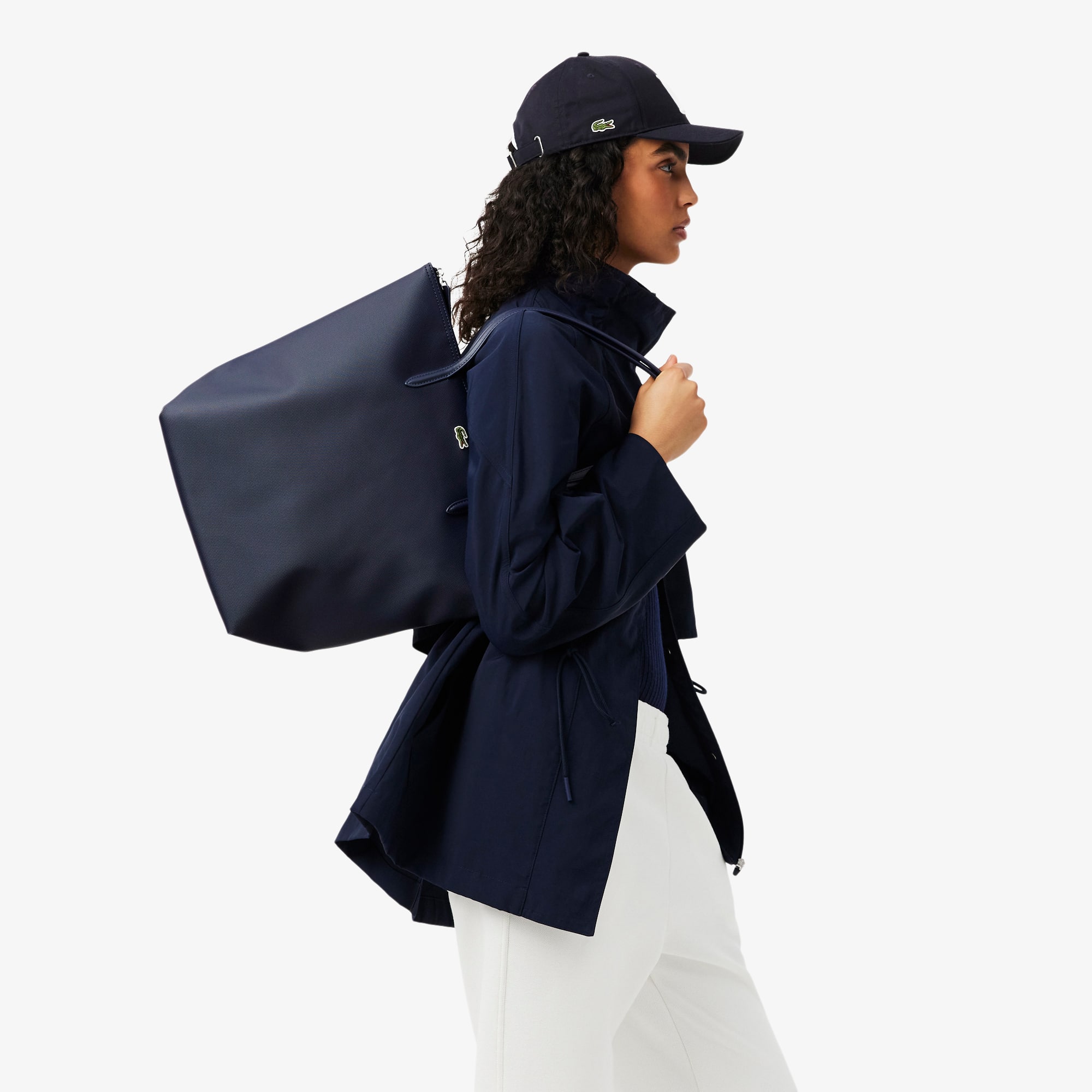 Bolsa Feminina Lacoste Tote Vertical L.12.12 em Mini-Piqué