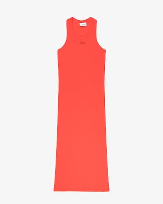 Vestido Sin Mangas De Algodón Acanalado Slim Fit