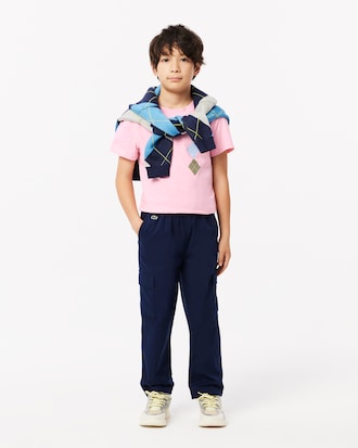 Camiseta de Algodão com Estampa Argyle