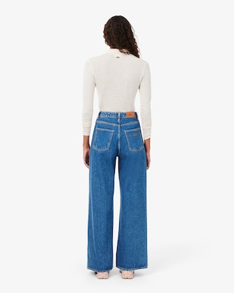 Jeans de tiro alto de corte ancho
