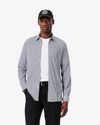 Camisa de Poplin Rayada Elastizada Slim Fit