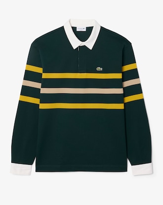 Camisa Polo Rugby Piqu&eacute; Listrada de Caimento Relaxado
