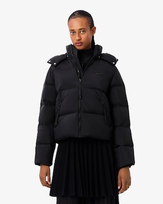 Jaqueta Puffer com Capuz com Caimento Relaxado