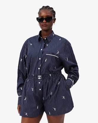 Camisa oversized con motivos de jacquard