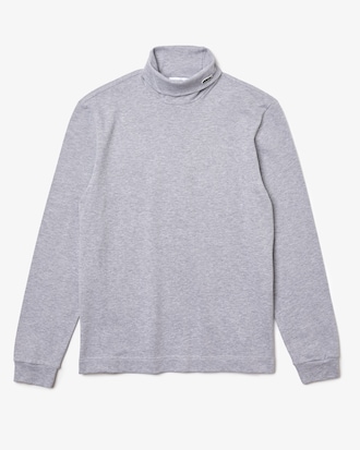 Camiseta masculina de gola alta em piqu&eacute; de algod&atilde;o org&acirc;nico com stretch