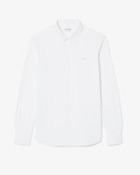 Camisa em Mistura de Algod&atilde;o Modelagem ajustada