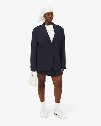 Blazer de piqu&eacute; con ca&iacute;da