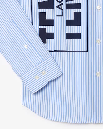 Camisa listrada com logo contrastante