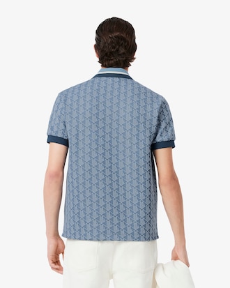 Polo Con Monograma En Jacquard Fit Cl&aacute;sico
