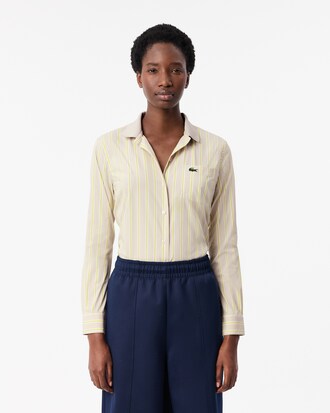 Camisa Slim Fit com Gola Canelada em Popeline