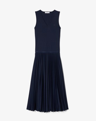 Long Sleeveless Pleated Dress