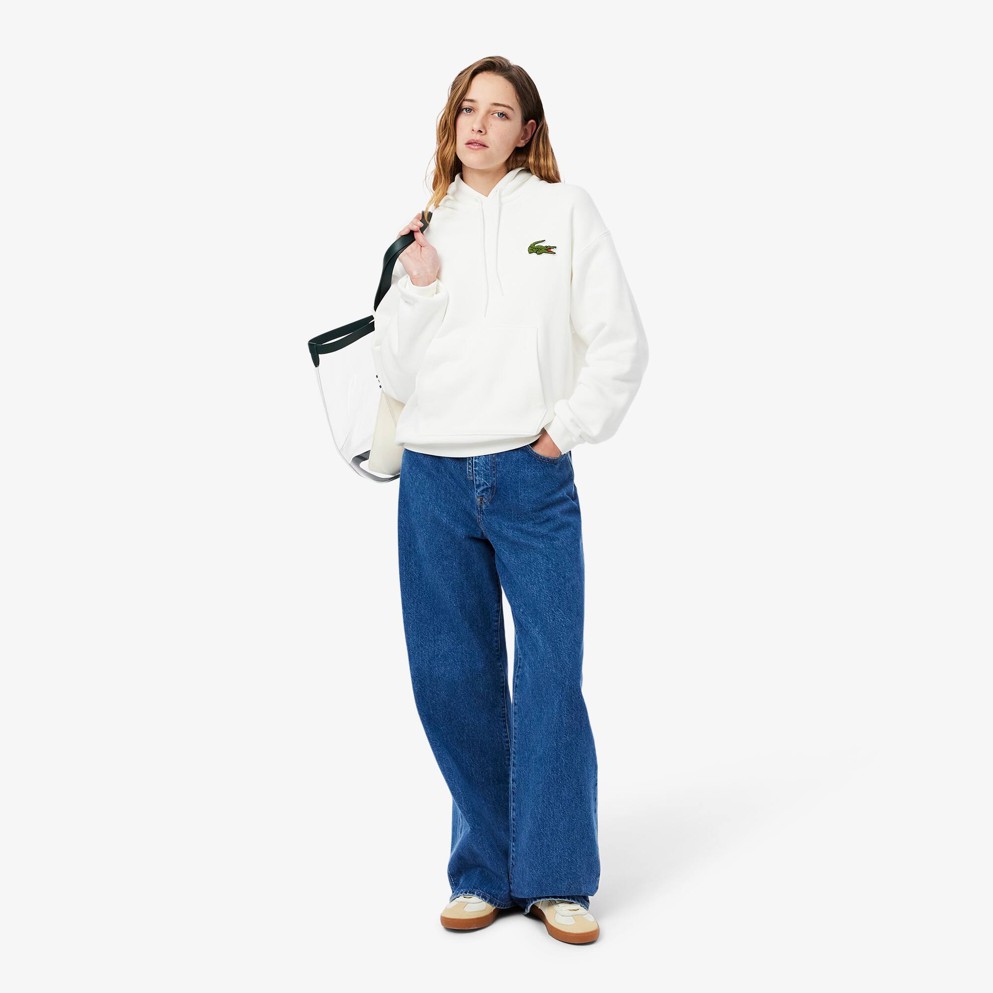 Moletom Oversized com Insígnia Lacoste Caimento Solto