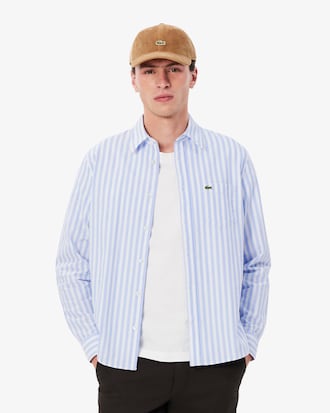 Camisa Oxford Listrada com Caimento Regular