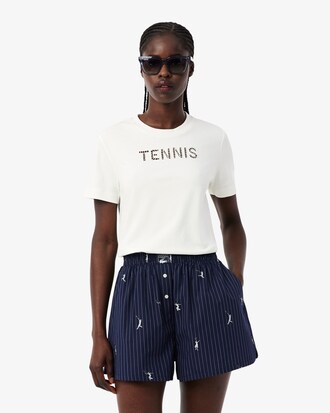 Remera con bordado de tenis