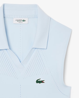 Camisa Polo para Tênis Sem Manga em Malha Elástica
