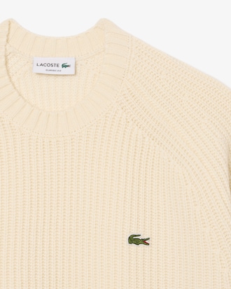Sweater De Lana Grueso Con Cuello Redondo