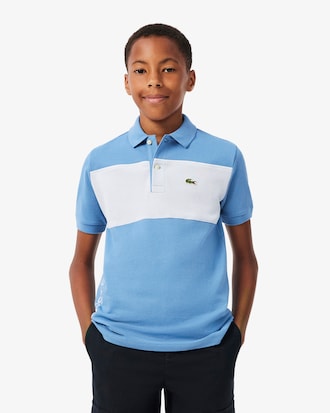 Polo de petit piqu&eacute; con bloques de color