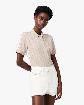 Polo Jacquard Con Estampa De Monograma Slim Fit