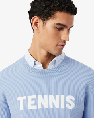 Tennis Jacquard Crew Neck Sweater