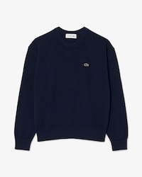 Sweater de algod&oacute;n de cuello redondo, corte relajado