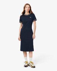 Vestido Camiseta em Jersey com Detalhe de Acabamento